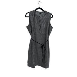 Ann Taylor Petite Large Sleeveless Career Dress Black and White